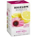 Bigelow Benefits Calm Stomach Ginger Peach Herbal Tea, Caffeine Free, 18 Count (Pack of 6), 108 Total Tea Bags